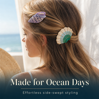 Ensemble de pinces à cheveux personnalisées en acétate thème Océan – Pinces à cheveux de plage personnalisées en acétate pour cadeaux d'hôtel et de spa, boutiques de cadeaux pour vacances à la plage