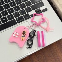 Porte-clés mignon sur le thème des lunettes de natation, pendentif sportif pour piscine, pendentif coloré en EVA pour sac à dos de skate, cadeau