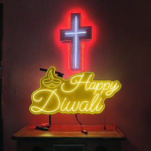 ป้ายไฟเทศกาลดีวาลีรูปโคมน้ำมัน ไฟ LED ตกแต่งรูปพระ<span class=keywords><strong>พิฆเนศ</strong></span> เทศกาลดีวาลี <span class=keywords><strong>พระ</strong></span>เจ้าฮินดู เทศกาลแห่งแสงสว่าง - Product Image 4