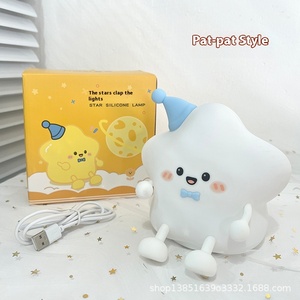 Mignon Mini USB LED Veilleuse Étoile Silicone Clap Lumière Mobile Téléphone Support Tactile Contrôle Écologique Cadeau pour Enfants Sommeil - Product Image 6