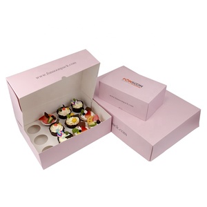 Tùy chỉnh in logo 6 12 24 lỗ <span class=keywords><strong>cupcake</strong></span> Pop Up giấy bao bì hộp cho bánh muffin cupcakes chủ hộp - Product Image 4
