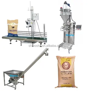 Machine d'ensachage verticale à vis sans fin pour poudres sèches (farine, produits chimiques, thé, détergent) de 500g à 50kg, contrôlée par PLC et entraînée par un moteur - Product Image 1