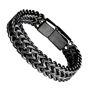Bracelet pour homme en acier inoxydable, maille écaille de poisson, style punk, bijoux hip-hop, design géométrique, motif à pointes, origine Yiwu - Product Image 3