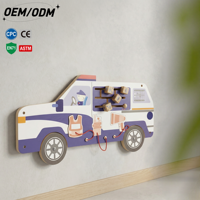 Tableau d'activités éducatif interactif en bois avec numéros de sécurité et d'urgence pour les enfants de 2-3, 3-6, 8-13 ans - Jouet mural unisexe