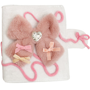 Carnet de notes à feuilles mobiles avec couverture en <span class=keywords><strong>tissu</strong></span> pelucheux élargi de style ballet original avec nœud papillon girly A6 - Product Image 5