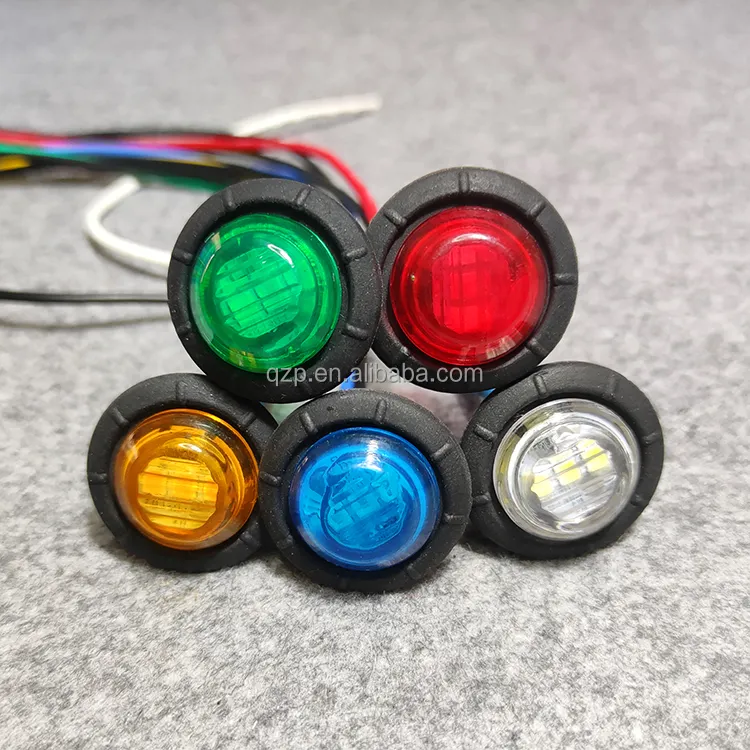 12V 3LED 3/4 "ラウンドLEDサイドマーカーライトキャミオンオートローリートレーラーバスクロームクリアランスランプトラックアクセサリールーセストラセラス