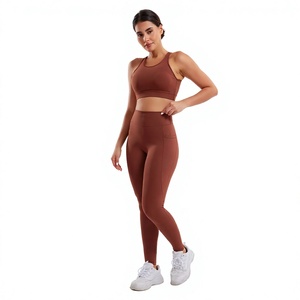 Women Seamless Gym Yoga Set Sports Bra High Waist Leggings Workout Fitness Training Running Stretch Activewear Comfortable - Product Image 3