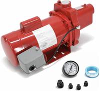 Pompe à jet pour puits peu profond en fonte 602208, 1 CV, 115/230 V, double tension, débit max. 23 GPM, profondeur de puits 25 pi