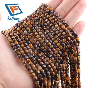 Perles de <span class=keywords><strong>pierre</strong></span> d'oeil de tigre <span class=keywords><strong>semi</strong></span>-précieuses naturelles bon marché 4*4mm perles cube oeil de tigre à facettes carrées pour la fabrication de bijoux - Product Image 6