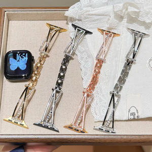 Correas de Reloj Elegantes con Diamantes de Imitación y Aleación <span class=keywords><strong>para</strong></span> <span class=keywords><strong>Apple</strong></span> <span class=keywords><strong>Watch</strong></span> Series 11 10 40 42 46 49mm, Brazalete de Joyería - Product Image 1