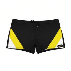 Pantaloncini da donna Buonic neri con bordo a contrasto giallo M L XL XXL Costumi da bagno Abbigliamento sportivo - Product Image 1