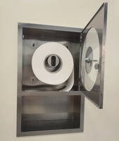 Dispensador de Papel Higiénico Comercial Empotrado en la Pared, de Acero Inoxidable 304, para Rollos Jumbo, con Ventana Visible de Vidrio Templado
