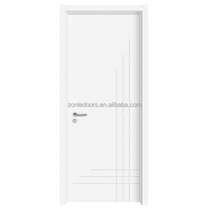 简单柚木前门设计木制双门圆形设计油漆颜色木门 - Product Image 2