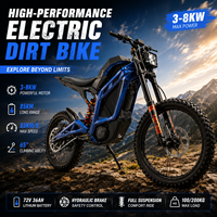 Moto tout-terrain électrique 72V 8000W, en alliage d'aluminium 6061, moteur sans balais, pneu 70/100-19, phare LED