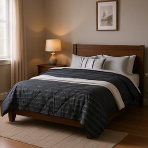 Ensemble de housse de couette Vianney Vintage King Size 5 pièces en microfibre matelassée réversible pour la maison - Product Image 2