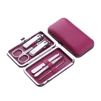 VW-MS-677 Kit d'outils de soin des ongles professionnel portable 7-en-1 durable, manucure, pédicure, kit d'épilation des sourcils, pinces, boîte en acier au carbone