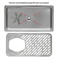 Évier de cuisine domestique en acier inoxydable 304 de 425 mm avec égouttoir intégré, rinçage automatique haute pression pour verres et lave-tasses manuel