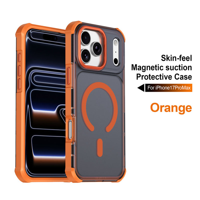 TPU PC 2in1 Skin Feel Magnetic Phone Case Electroplated Lens Frame Full Coverage Shockproof Cover for iPhone 18 17 16 15 Pro Max