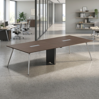 Table de conférence moderne extensible en bois – Bureau de direction commercial pour bureau, hôtel, école et hôpital