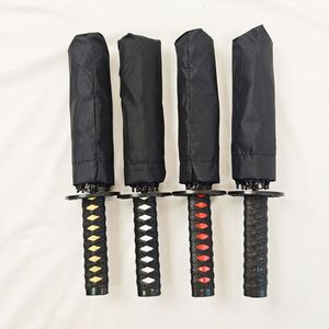 Parapluie personnalisé avec logo, poignée en forme d'épée de samouraï, 8 baleines, tissu coupe-vent et imperméable, 98 cm, pour les trajets quotidiens, les voyages et la promotion de marque - Product Image 3