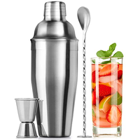 Ensemble de shaker à cocktails en acier inoxydable 3 pièces Capacité 700 ml Design moderne durable pour bar à domicile Utilisation en boîte de nuit