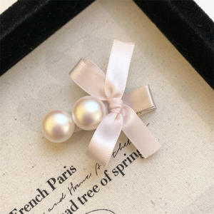 اللؤلؤ الوردي الحلو الوردي الشريط القوس الجانب النساء المتقدمة اكسسوارات الشعر منقار البط غطاء الرأس دبوس الشعر الفتيات الديكور الشعر - Product Image 3