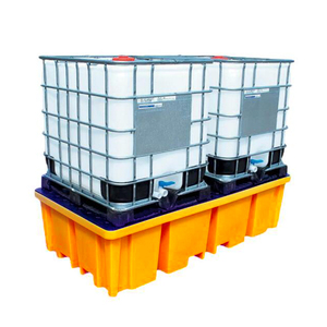 Rotomolding Thùng Chứa Thứ Cấp Hai Lớp Bằng Nhựa Polyethylene Có Thể Tháo Rời <span class=keywords><strong>Pallet</strong></span> Chống Tràn Ibc 1300L Cho Bể IBC - Product Image 1