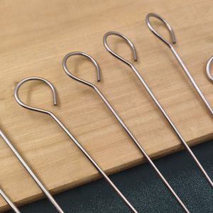 Venta al por mayor pinchos de barbacoa de 9 formas aguja de cola de ganso pinchos de barbacoa de acero inoxidable redondos palos de metal pinchos de barbacoa Kebab - Product Image 2