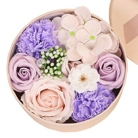Caja de regalo hecha a mano con forma de flor y jabón, decoración pequeña redonda para boda, San Valentín y Navidad