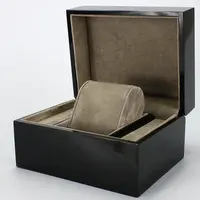 Venda quente Brilhante relógio de madeira por atacado caixa de presente personalizar preto caixa de relógio de luxo