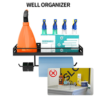 JH-Mech 2-en-1 support mural pour flacon pulvérisateur peut contenir 40 lb de serviettes en papier avec flacon pulvérisateur