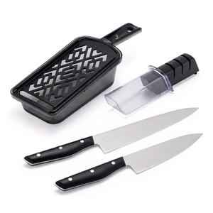 Handmade Stainless Steel <b>Knife</b> <b>Set</b> with <b>Sharp</b> Blades and Plastic Handle Leather Sheath 3-Piece Sheath and Grater Hunting <b>Knives</b> - Product Image 1