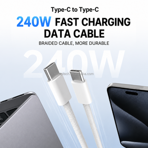 批发240W PD超快充电Type-C转Type-C数据线USB-C 1M原装尼龙编织充电线适用于iPhone 17 - Product Image 3