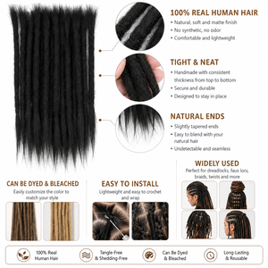 Estensioni Dreadlock 100% Capelli Umani Fatte a Mano con Punte Sciolte per Intrecciare, Riparare e Acconciare i Dreadlock - Product Image 4
