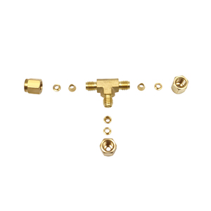 Brass T-Type 3-Way nén Công Đoàn ferrule phù hợp cho thủy lực khí nén ống nối khối - Product Image 2