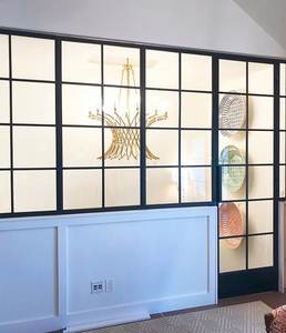 باب حديدي بسيط حديث من الفولاذ الصلب طراز كريتال بروفيل W37 مع تصميم شبكي، أبواب فرنسية تستخدم لتقسيم المكاتب - Product Image 4