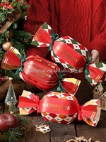 Boîtes cadeaux de Noël rigides personnalisées faites à la main, emballages en forme de bonbons, cadeaux souvenirs vides, petits cadeaux, laminage mat