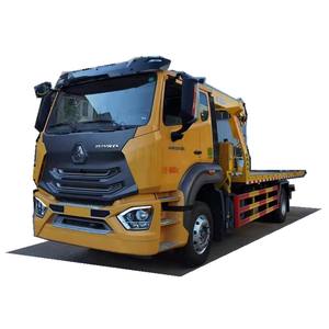 Famous heavy duty flatbed sliding rotator tow truck towing wrecker mounted 8ton crane platform wrecker truck 4x2 tow truck