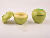 Custom 90Ml Geel Lege Pp Kleine Cosmetische Crème Container 90G Apple Fruit Vorm Kleine Jar Plastic Cosmetische Jar