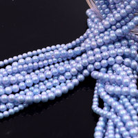 En gros bleu dégradé 948 couleur 3mm 4mm perles rondes en verre d'imitation perles trou teint perles en vrac pour bijoux à bricoler soi-même accessoires