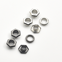6x œillets carrés en laiton, placage nickel argent/noir, résistants à l'eau, durables, trou intérieur de 3.5/5mm pour vêtements et artisanat