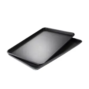 Custom Food Grade Alta Qualidade Aluminizado Aço Inoxidável Flat Non Stick Baking Sheet Panelas Fabricante