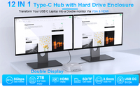 Mac Mini HDD Slot 4K HDMI VGA Dual USB 3,0 disco duro SATA carcasa soporte USB-C Hub estación de acoplamiento