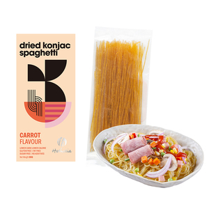 Nouilles de konjac au goût de carotte, séchées, sans sucre, sans gluten, pâtes, faible teneur en calories, végétaliennes, riches en fibres, nouilles asiatiques, boîte de repas saine - Product Image 1