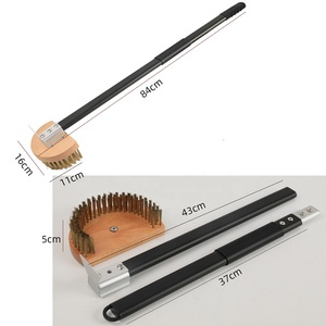 Brosse <span class=keywords><strong>à</strong></span> pierre <span class=keywords><strong>à</strong></span> <span class=keywords><strong>pizza</strong></span> <span class=keywords><strong>à</strong></span> long manche en aluminium réglable <span class=keywords><strong>à</strong></span> tête pivotante détachable Brosse <span class=keywords><strong>à</strong></span> <span class=keywords><strong>four</strong></span> <span class=keywords><strong>à</strong></span> <span class=keywords><strong>pizza</strong></span> avec poils en laiton et grattoir en acier - Product Image 4