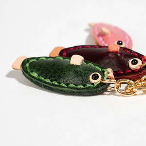 Handmade Vegetable Tanned <b>Leather</b> Fish <b>Keychain</b> Cute Colorful Genuine Top Layer Cowhide Bag Charm Car Hanging Ornament - Product Image 2