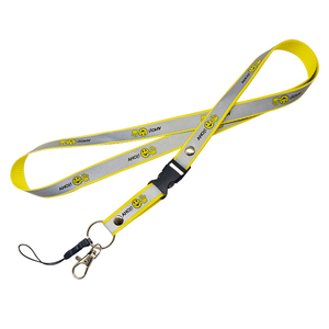 <b>Breakaway</b> Buckle Reflective Neck Strap Screen Printing of Reflective Film Dual Hook Polyester <b>Lanyard</b> for Cycling Outdoor Worker - Product Image 1
