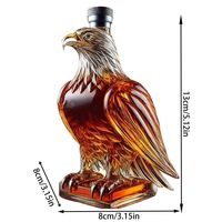 Carafe à whisky en verre sans plomb en forme d'aigle unique, avec bouchon hermétique, pour bar et cadeau (vente en gros)