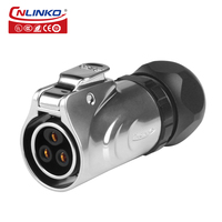 Cnlinko fabricant LP-20 3 broches IP68 Type de vis vis vis métal femelle prise circulaire étanche 3 broches puissance IP68 connecteurs