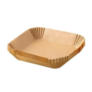 50 pièces de doublures en papier sulfurisé jetables double face imperméables pour friteuse à air, pour la cuisson du pain, antiadhésives, pour bols et assiettes carrés - Product Image 2